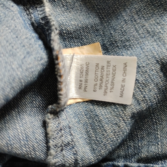 Charming Charlie Denim Jean Jacket with Rose Flowers - Picture 5 of 7